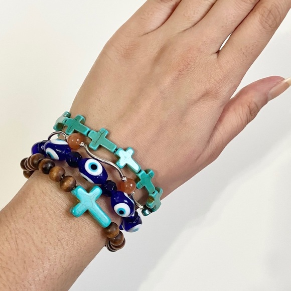 📿 Bracelets Cross Evil Eye - Picture 3 of 3